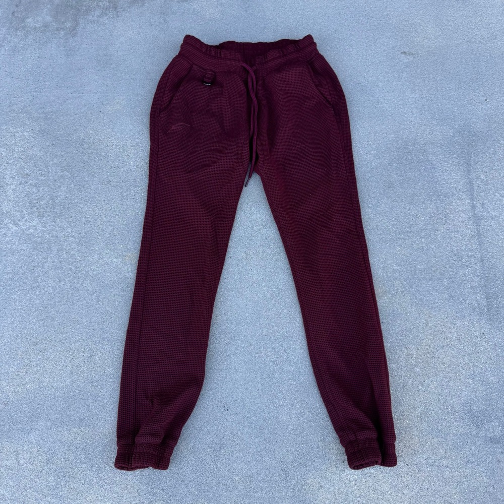 Publish Brand Kids Waffle Knit Jogger Pants Burgundy Maroon Size 26 Thermal